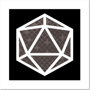 D20 Decal Badge - Scales Black Posters and Art